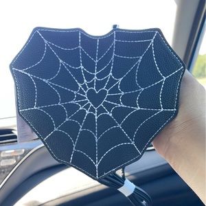 Spider web heart purse